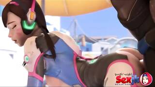 مشهد كرتوني لشرموطة بقيب بتتناك من الخلف